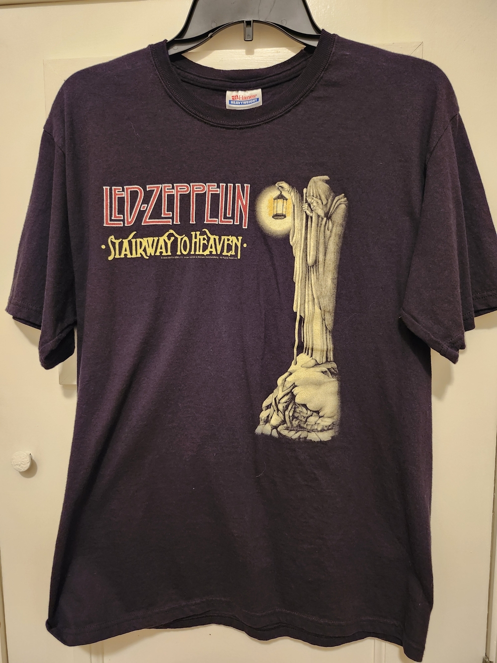 Hanes Led Zeppelin Stairway To Heaven Purple Graphic Tee